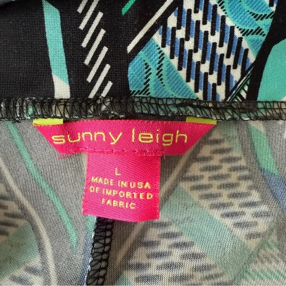 Sunny Leigh Multicolor Geometric Women's Wide-Leg Pants - Picture 2 of 9